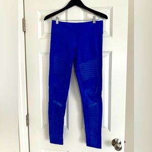Blue Alo Moto Leggings Size: Medium